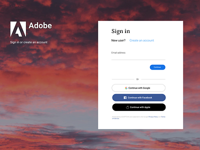 Adobe Login Screen adobe app bra branding design login logo motion graphics pictures ui ux website
