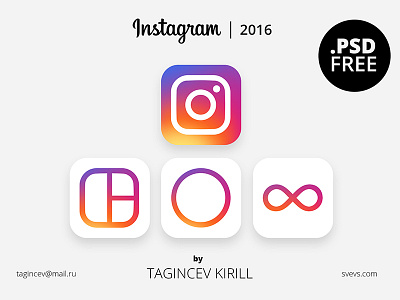 Instagram 2016 (FREE PSD) 2016 free icon instagram psd svevs
