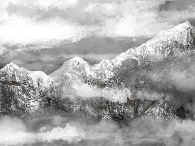 mountains quick brush, digital painting