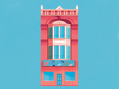 Toronto Buildings – Queen St. W. architecture design graphic design illustration location illustration pattern