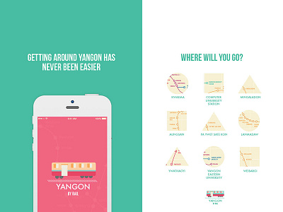 Yangon Rail Line Mobile App application design graphic design mobile rail yangon