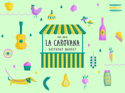 La Carovana Poster farmers market graphic graphic design market myanmar poster yangon