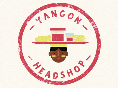 Yangon Headshop Stamp design face headshop icon myanmar woman yangon