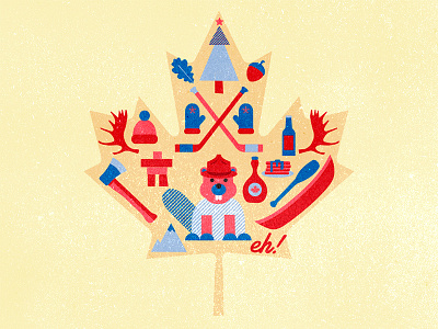 Canadiana beaver canada canadiana graphic design illustration maple leaf maple syrup moose pancakes toque