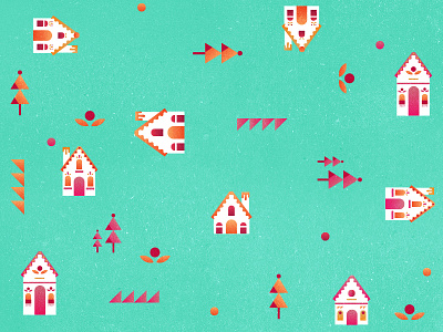 Houses design gingerbread house pattern tree wallpaper