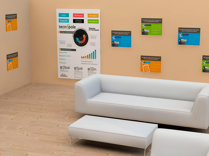 3D render - Conceptual Infographic Room 2d infographics render results