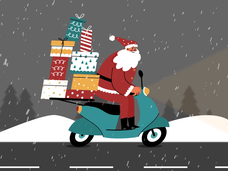 2D Flat Animation. Christmas Santa animation branding characteranimation design illustration vector