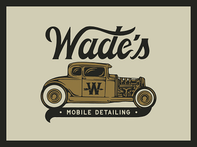 Wade's Mobile Detailing branding design drawing graphic design hand drawn hand lettering handmade illustration lettering type