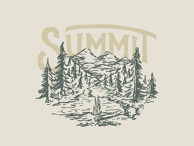 Summit design drawing fishing fly fishing graphic design hand lettering handmade illustration lettering mountains outdoors usa
