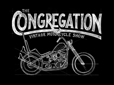 The Congregation chopper dice drawing graphic design hand lettering handmade illustration prism type vintage