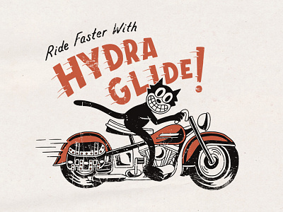 Ride Faster design drawing graphic design handmade harley davidson hydraglide illustration panhead traditional