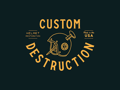 Custom Destruction branding design hand drawn illustration lettering type