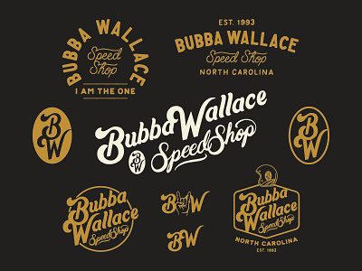 Bubba Wallace 2018 branding bubba wallace design hand drawn illustration lettering nascar racing richard petty motorsports type