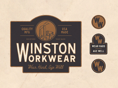 Winston Workwear apparel branding graphic design hand drawn hand lettering illustration lettering t shirt workwear