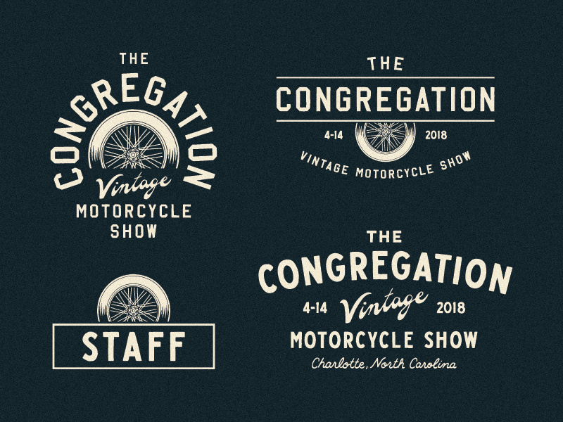 The Congregation 2018 north carolina charlotte hot rod chopper vintage motorcycle the congregation type lettering branding hand drawn illustration design