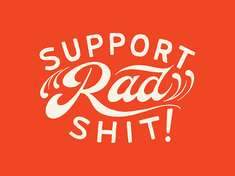 Support badge graphic design hand drawn hand lettering illustration