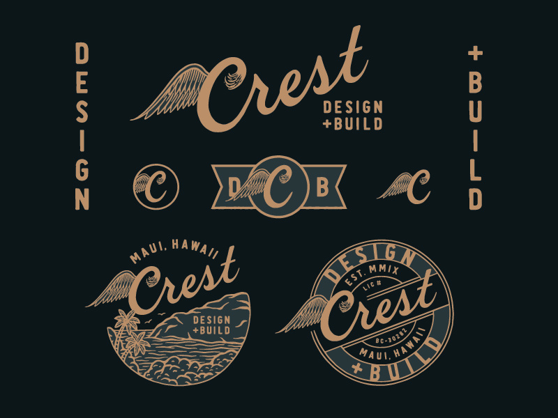 Crest Design + Build typography logo hand drawn hand lettering branding lettering type handmade drawing graphic design design illustration
