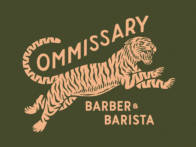 Commissary Barber & Barista (1) typography vector logo vintage traditional hand drawn hand lettering branding lettering type handmade drawing design graphic design illustration