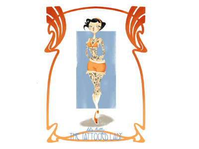 the tattooed lady 1910 art circus freaks nouveau tattoo