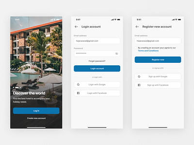 Login Signup Hotels App android app design ios app iosapp mobile design mobileapp ui uiux design