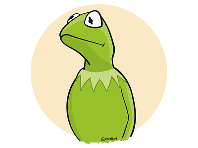 Pensive Kermit adobe draw green ipad pro kermit muppets
