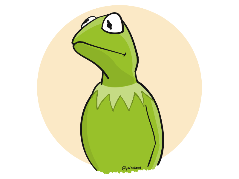 Pensive Kermit ipad pro adobe draw green muppets kermit