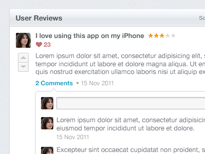 User reviews box