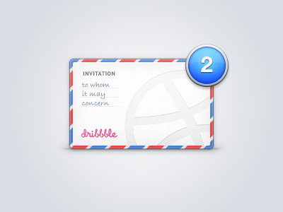 Two dribbble invites alert badge bdc benjamin de cock bubble dribbble envelope invitation invite