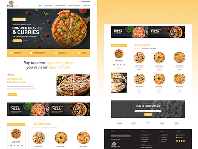 Pizza Online graphic design ui ui ux web design website website mockup
