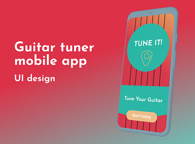 Guitar tuner mobile app app design gradient ui ux