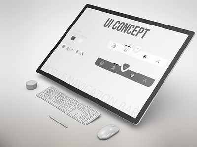 Black & White Navigation Mobile UI Concept graphic design graphic designer illustration navigatiobbar ui ui designer uiux uiuxdesign ux