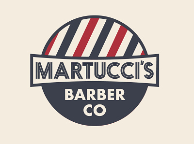 Martucci's Barber Co Logo barber branding design flat logo vector