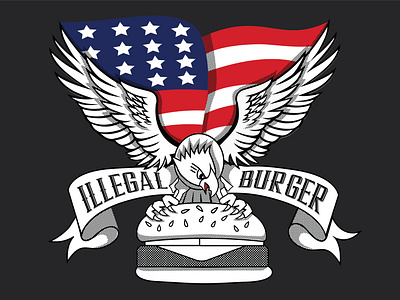 Illegal Burger 4th of July Shirt Illustration