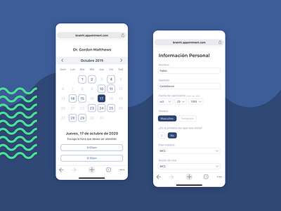 BrainHi Appointment Request calendar datepicker design figma minimal design mobile product design ui user interface