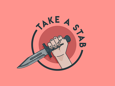 Take Stab affinity designer affinitydesigner badge design fun hand icon illustration knife knifes outline red vector