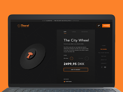 Webshop - Electric Bike Wheel 3d app app design bicycle bike branding dark ui ebike ecommerce electric electric bike illustration minimal productdesign ui ux web web design webshop wheel