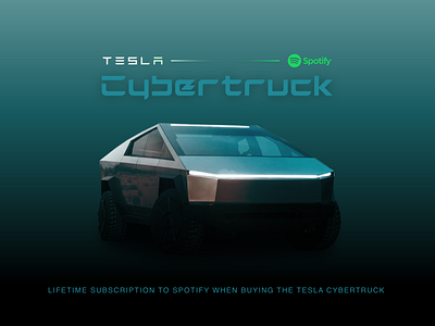 Tesla Cybertruck x Spotify app branding car cybertruck design electric elon musk gradient graphic design minimal spotify tesla teslacybertruck truck ui ux vehicle web web design