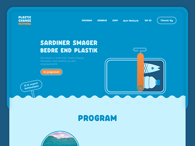 Sardine Festival | Landingpage app branding design graphic design icon illustration landingpage logo minimal ocean plastic pollution sardines sardines festival ui ux vector water web