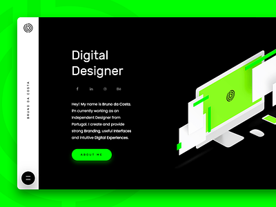 Personal Website branding design green home page minimal minimalistic personal portfolio ui ux web webdesign