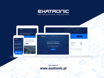 Exatronic Website Launch blue case electronics engineering home launch study ui ux website
