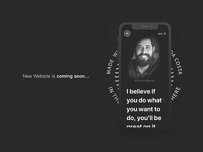 New Website Coming Soon about page black and white personal personal page portfolio ui ux website