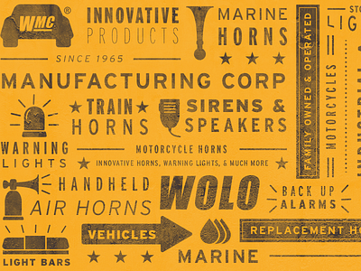 Wolo Manufacturing Corp Pattern 1950s automotive branding industrial lockup logo signage texture typography vintage