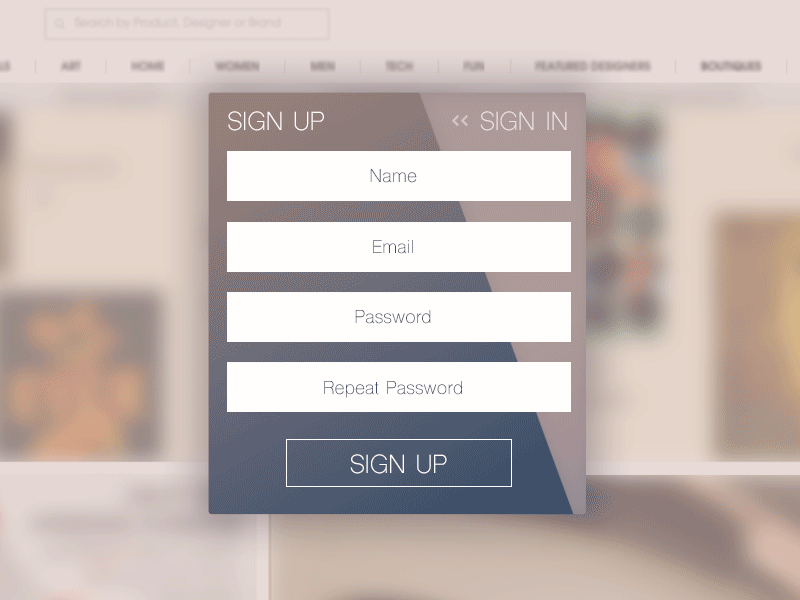 Day 01 - sign up screen daily ui ui design