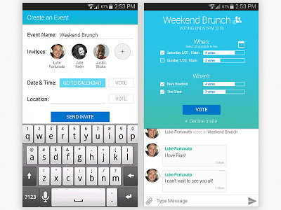 GroupVote app app concept voting