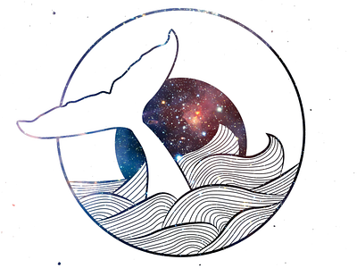 Galaxy Whale design galaxy graphic design illustration illustrator lines logo pentool photoshop vector whale