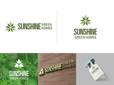 Sunshine Green Homes Identity branding community design green homes identity logo plant realestate