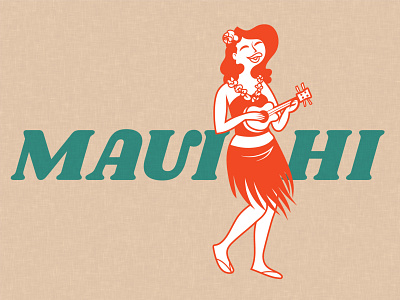 Maui Hula Girl character design girl hawaii hula illustration maui tiki tropical vector