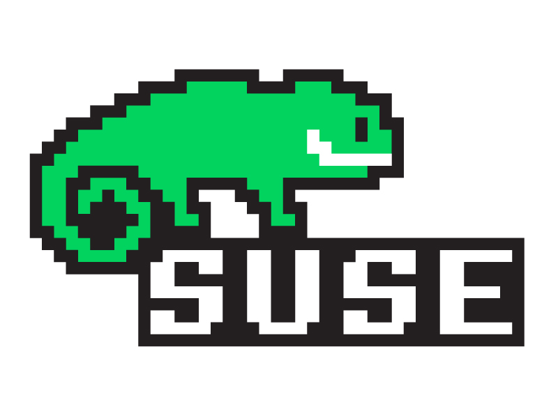 suse 8-bit lizard logo