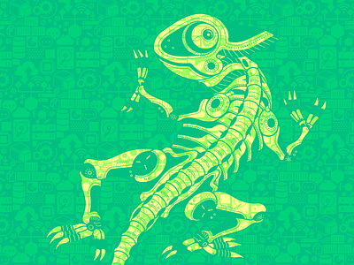 Chameleonbot digital illustration technology vector