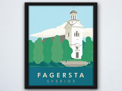 Travel Poster "Fagersta" design illustration illustrator poster art sweden travel vector